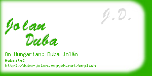jolan duba business card